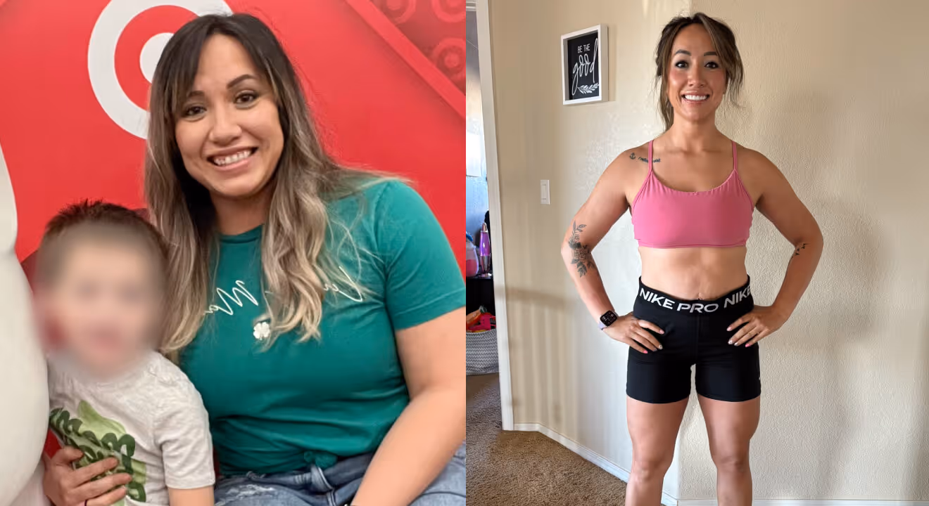 Crystal weight loss before and after — lost 47 lbs in 7 Months